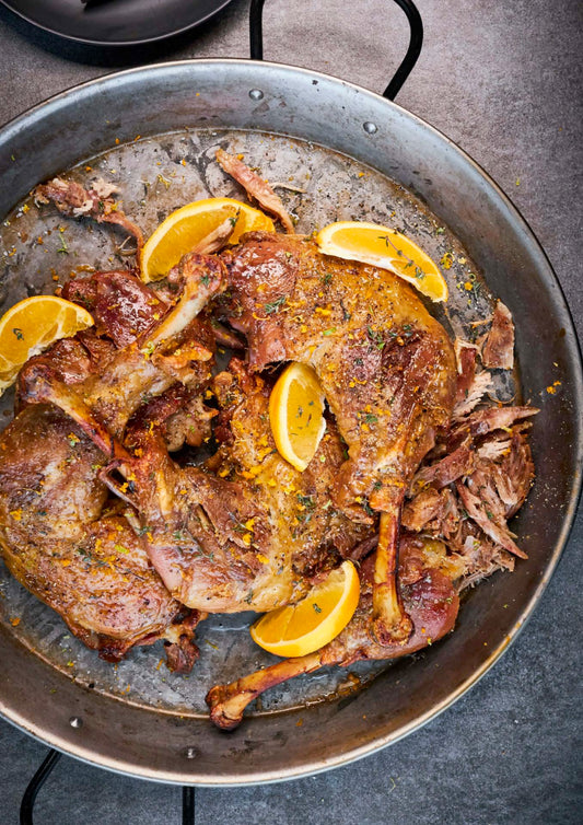 Cuisses de dindons confites aux herbes fines et aux zestes