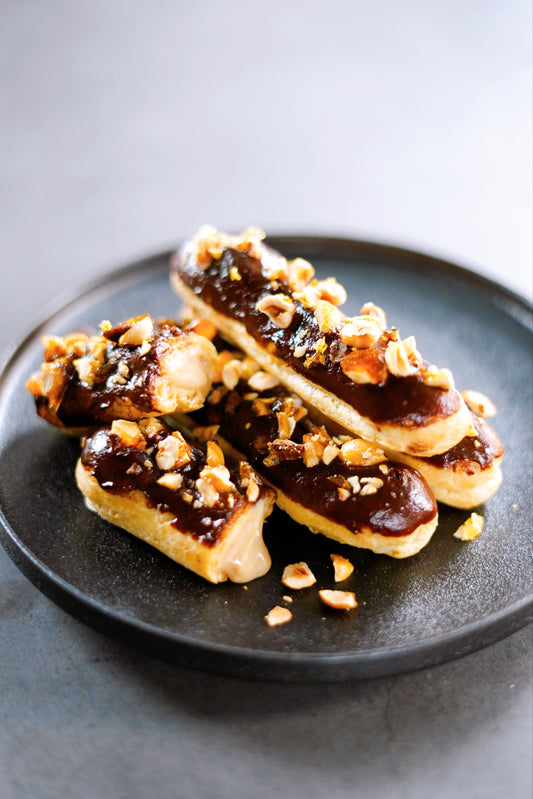 Éclairs au chocolat et noisettes
