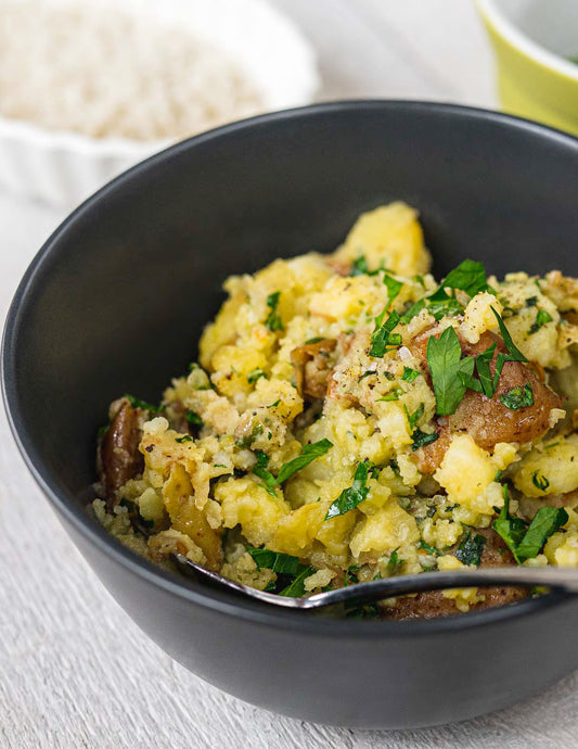Écrasé de pommes de terre aux fines herbes et aux zestes