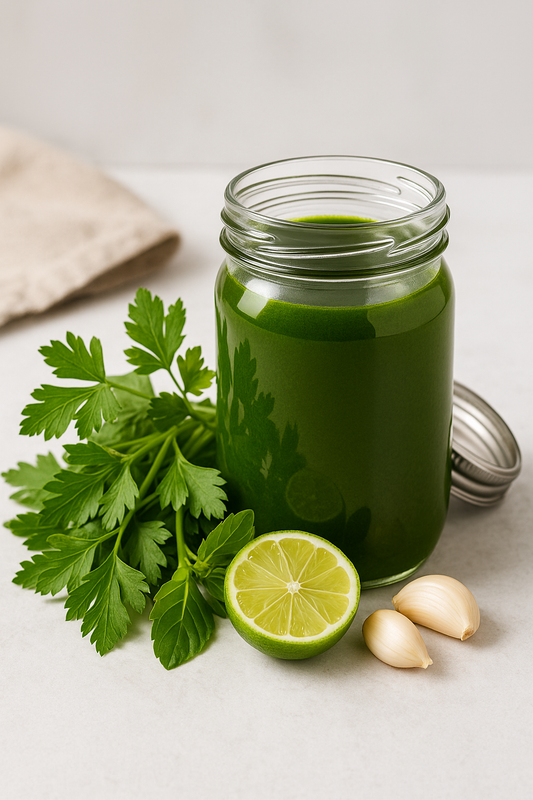 Huile verte comme une persillade