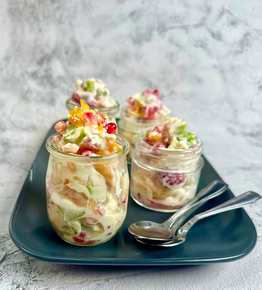 Mini cornets crème de yogourt à la salade de fruits Ambrosia