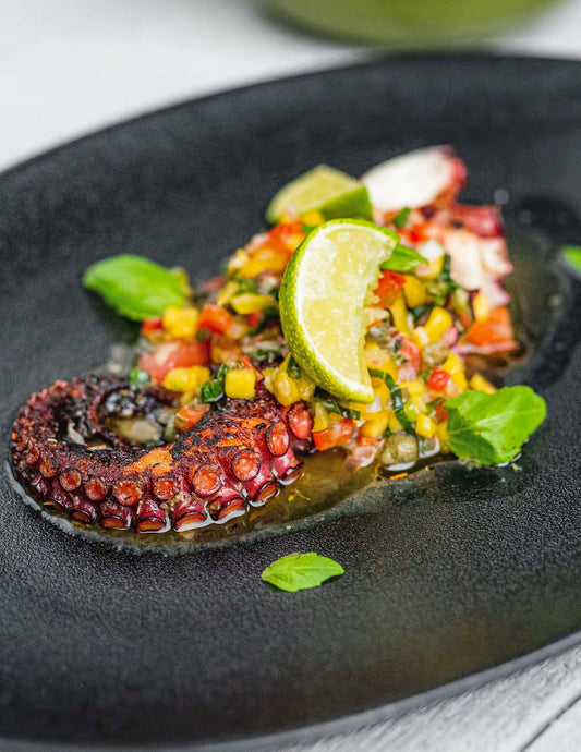 Pieuvre grilée, sauce vierge