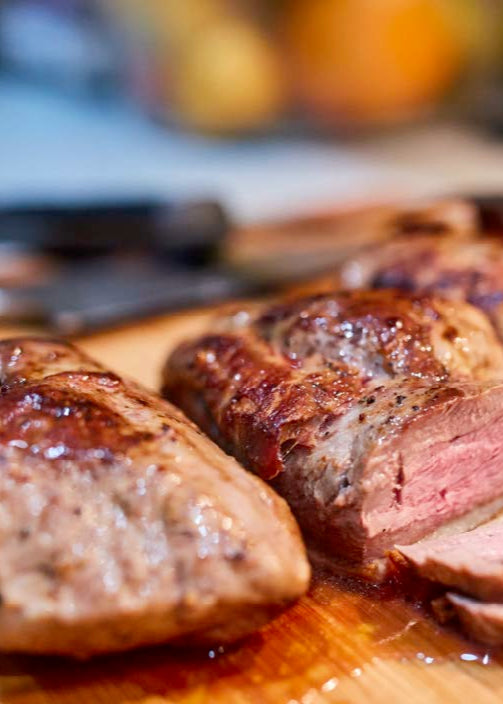 Poitrines de canard, sauce au foie gras