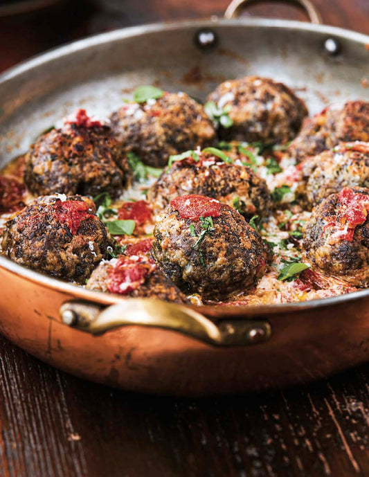 Polpettes de porc et de bœuf, sauce rosée