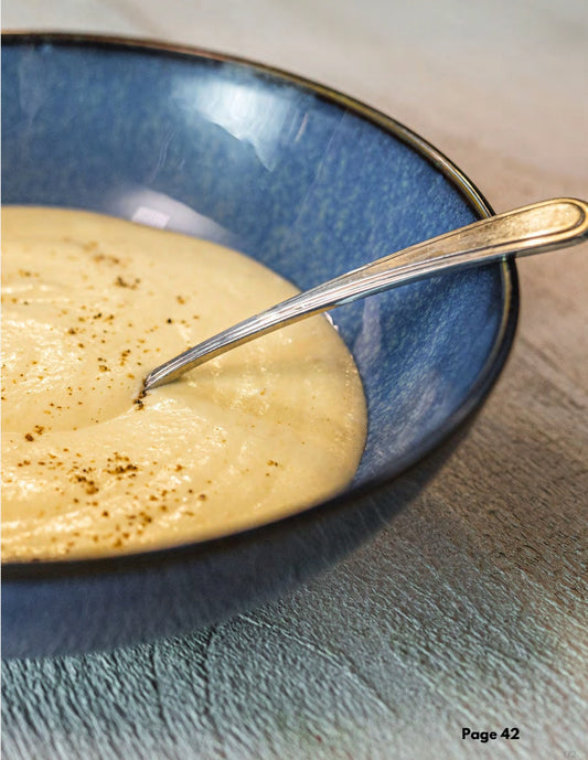 Purée crémeuse de céleri-rave et de pommes de terre au beurre salé