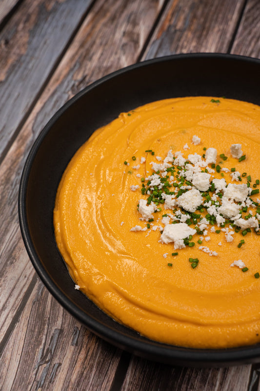 Purée de patates douces au chèvre doux