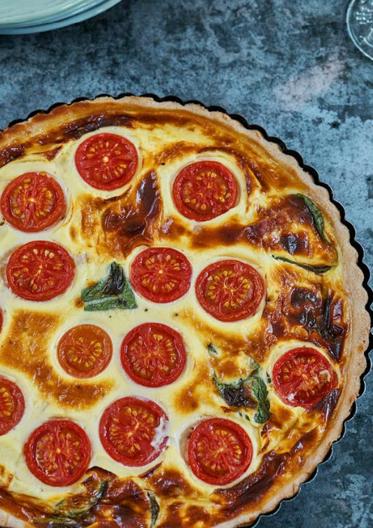 Quiche ultra gourmande aux tomates des champs et triple fromages