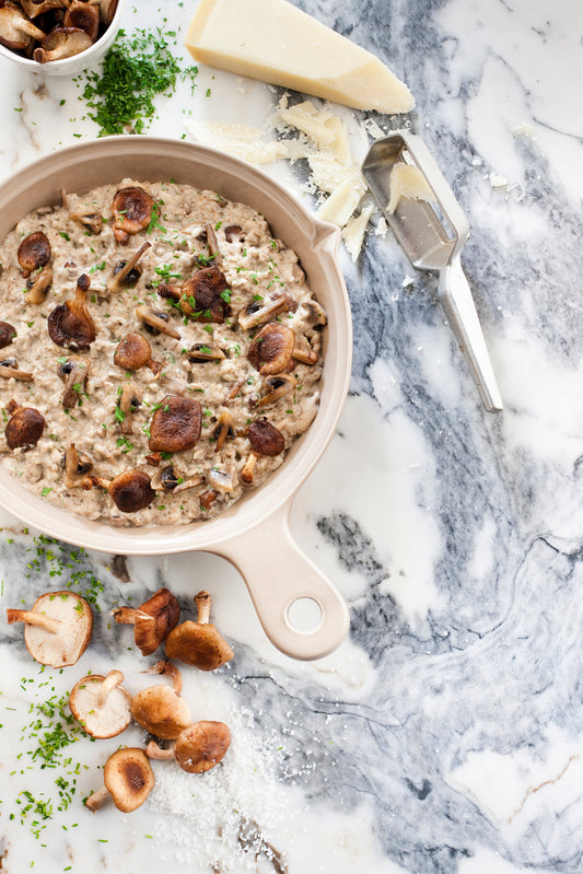 Risotto aux champignons et au foie gras