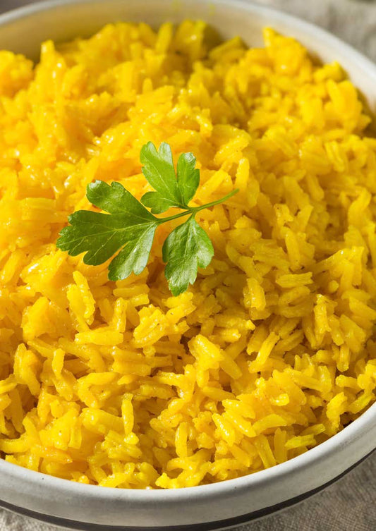 Riz basmati au beurre et au curcuma