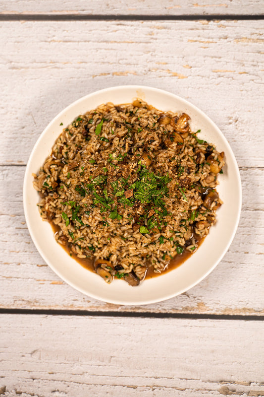 Riz brun aux champignons sauvages