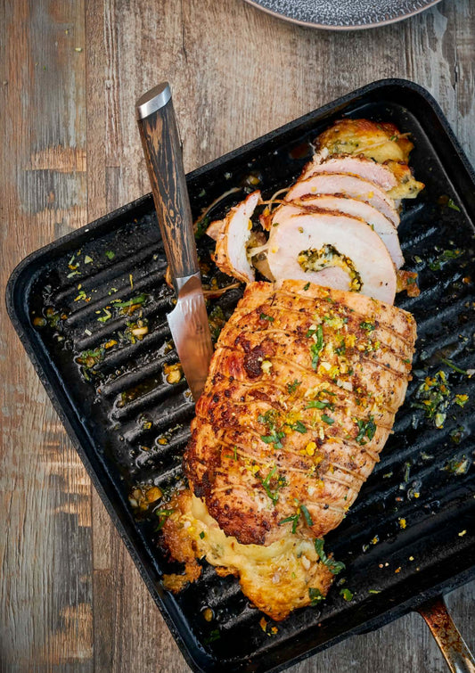Rôti de poitrine de dindon à la mozzarella fumée et à la gremolata