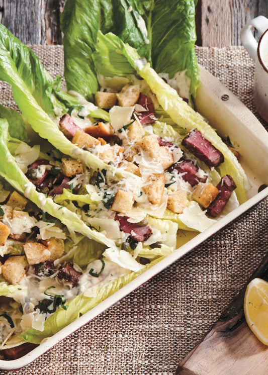 Salade césar aux lardons de poitrine de canard