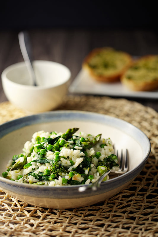Salade de riz tiède aux légumes verts et à l’estragon