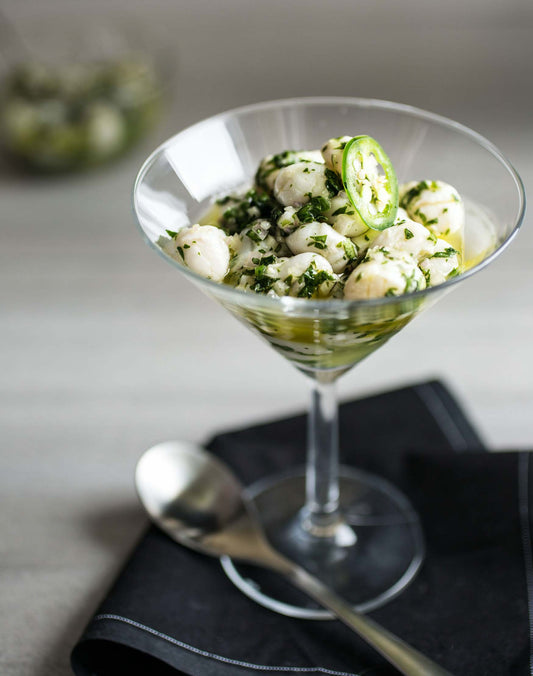 Ceviche de pétoncles de baie aux parfums de chimichurri