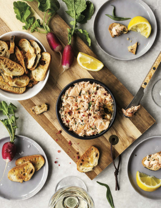Rillettes de duo de saumons à l’estragon et au vin blanc