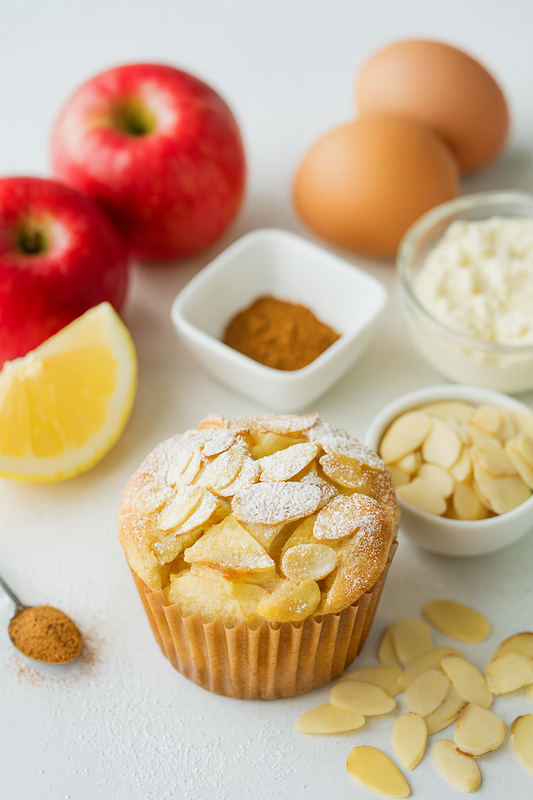 Muffins aux pommes, ricotta et amandes