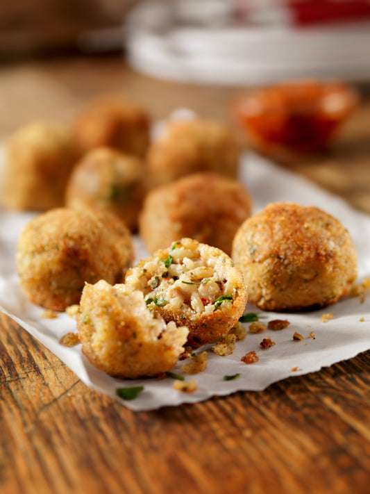 Arancini aux champignons et au foie gras
