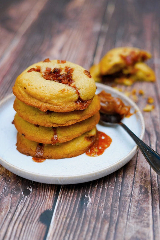 Biscuits au caramel à la fleur de sel et au bacon