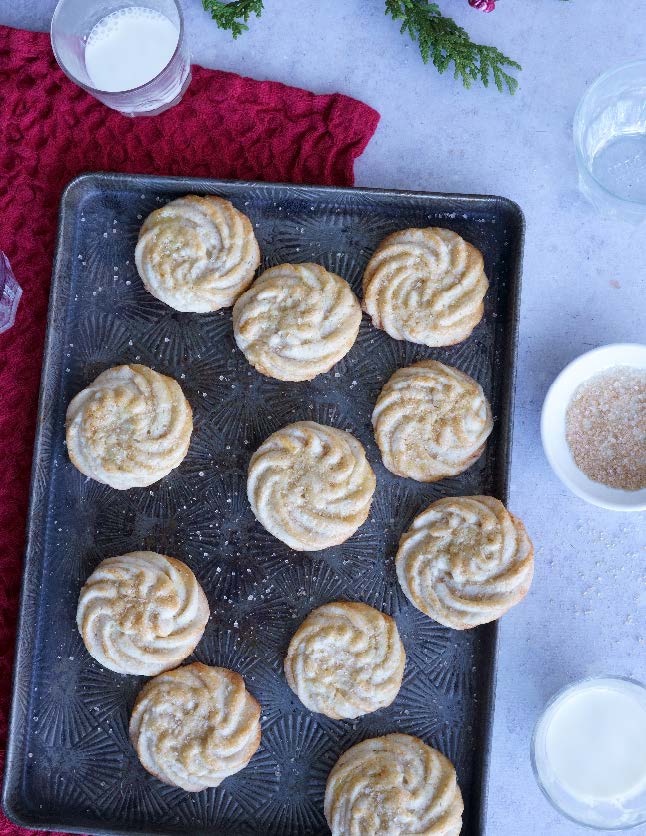 Biscuits sablés au beurre et au gros sucre