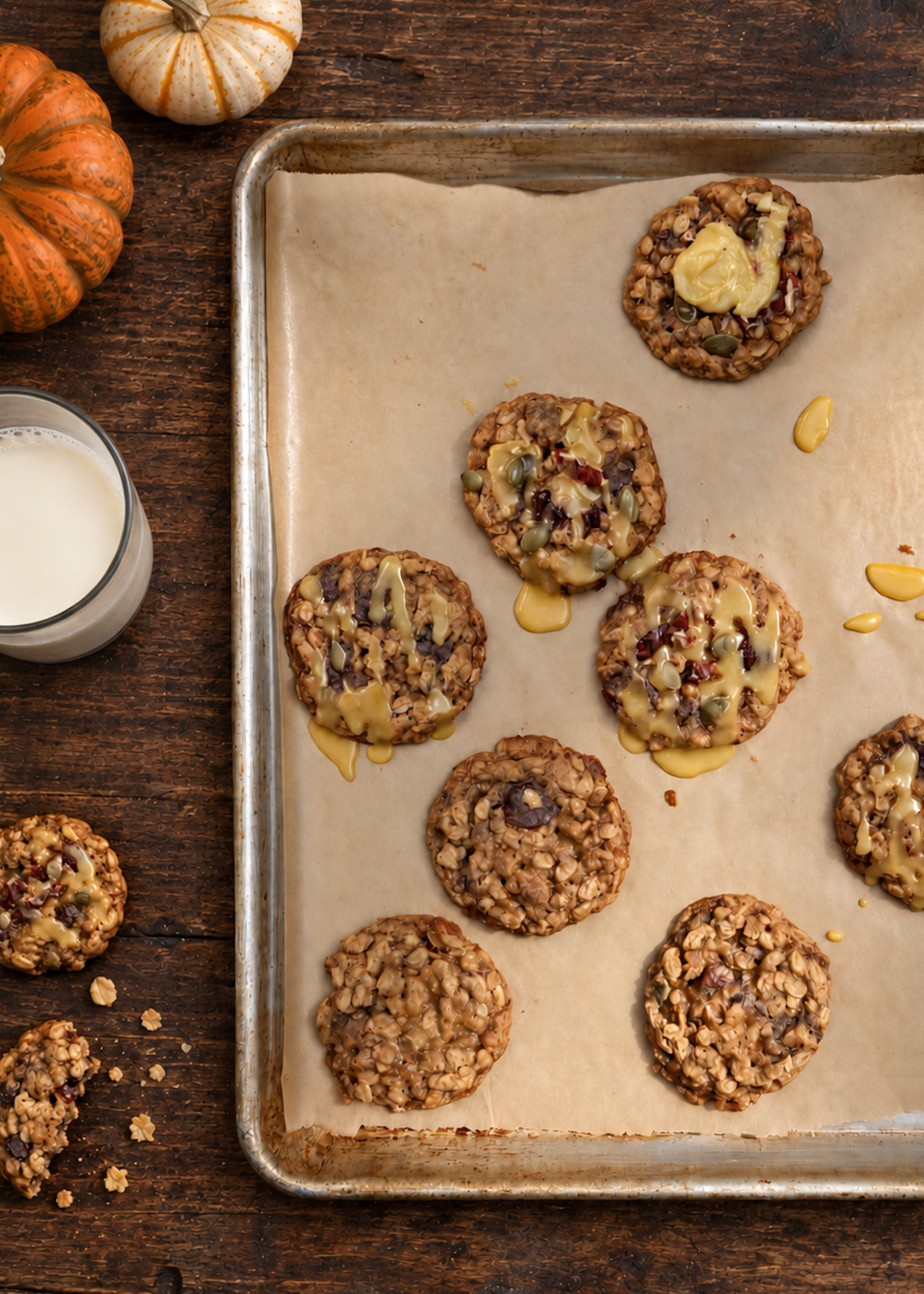 Biscuits d’automne à la citrouille, chocolat et pacanes