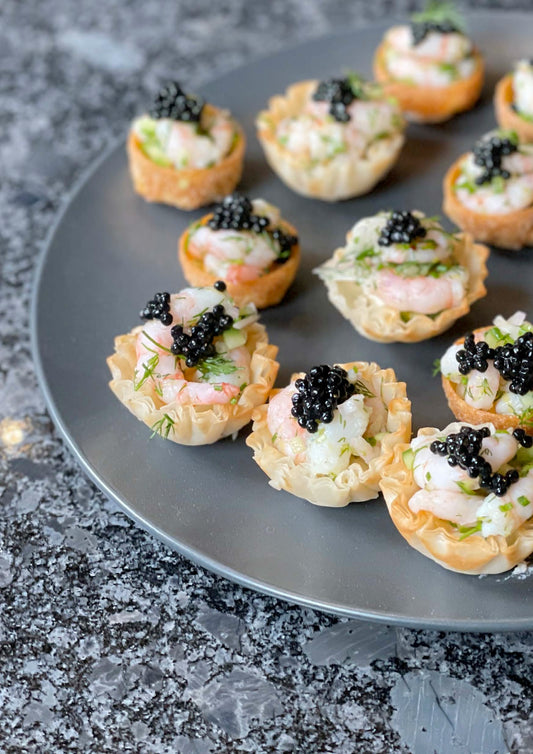Bouchées de crevettes nordiques aux agrumes et aneth