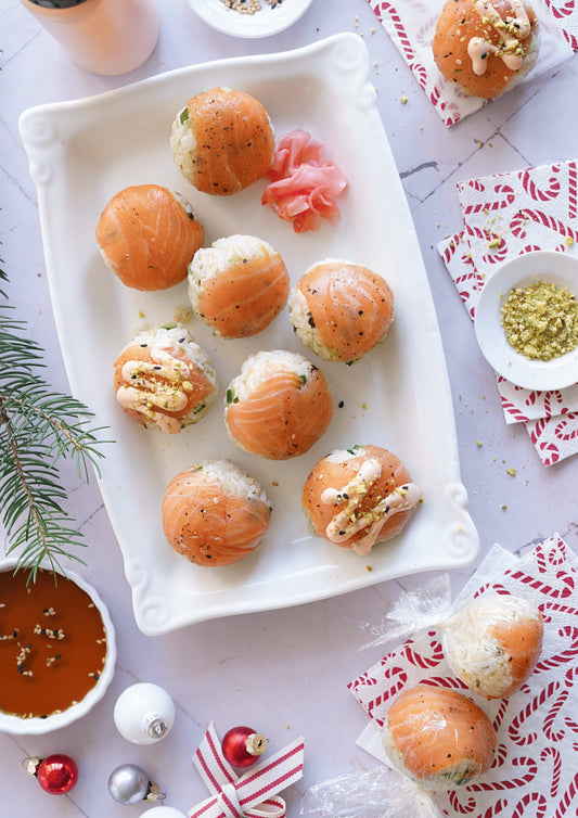Boules de sushi au saumon fumé