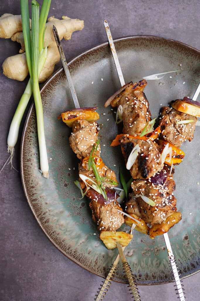 Brochettes de porc à la sauce aigre-douce