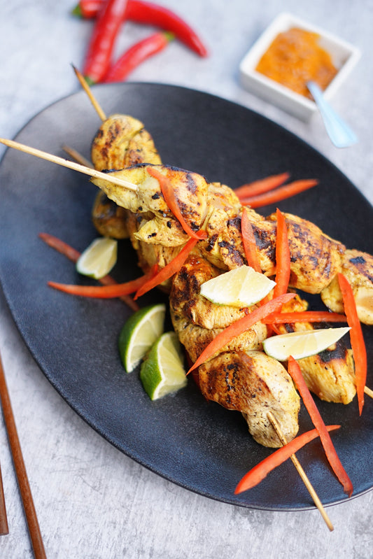 Brochettes de poulet fajita gourmandes et exotiques