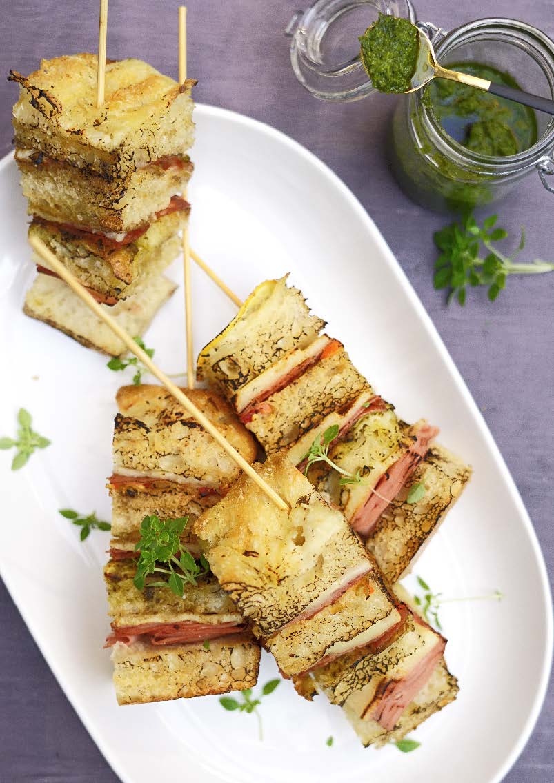 Brochettes de sandwich muffaletta