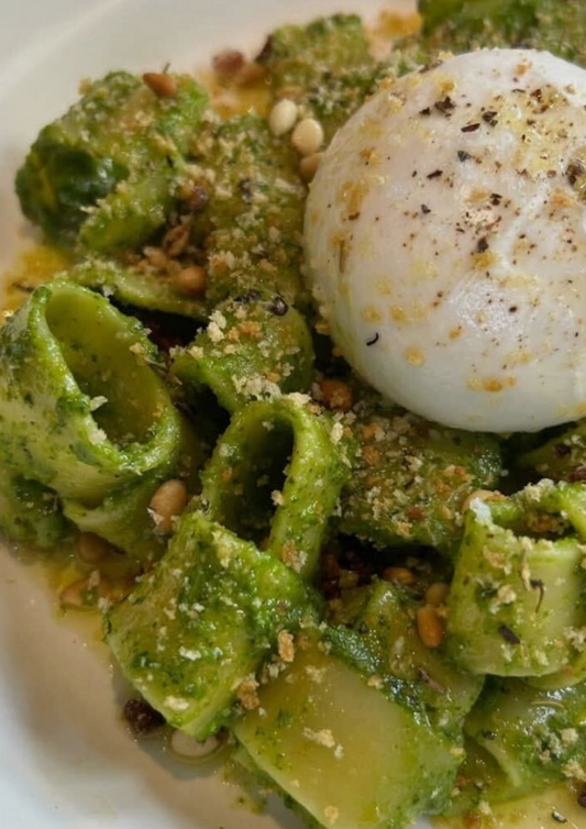 Calamarata au pesto de roquette et pistaches