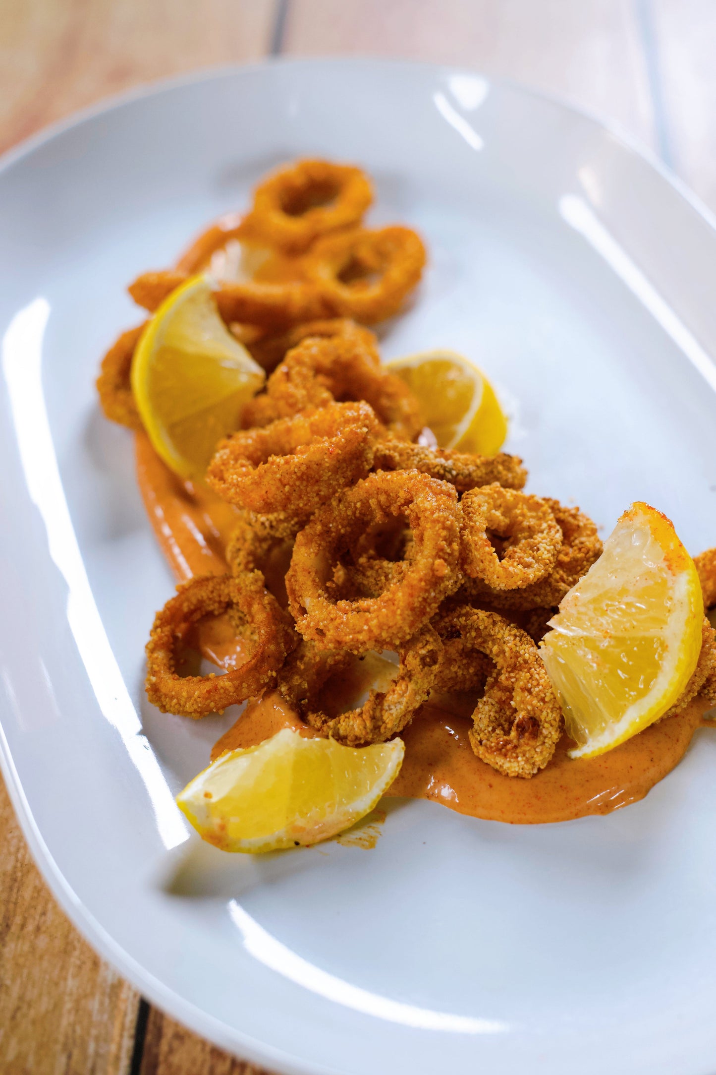 Calmars frits en croûte épicée au paprika fumé