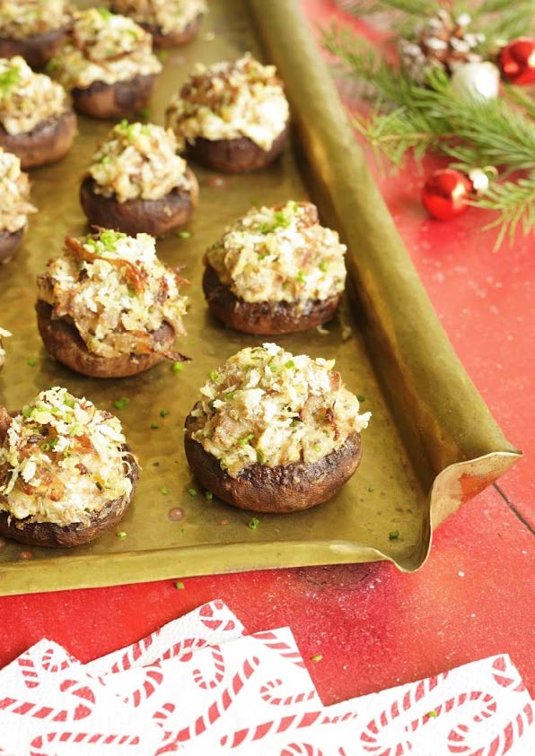 Champignons farcis au canard confit