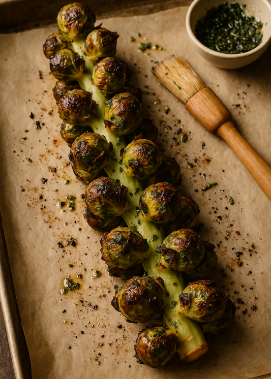 Choux de Bruxelle sur tige rôti à la persillade