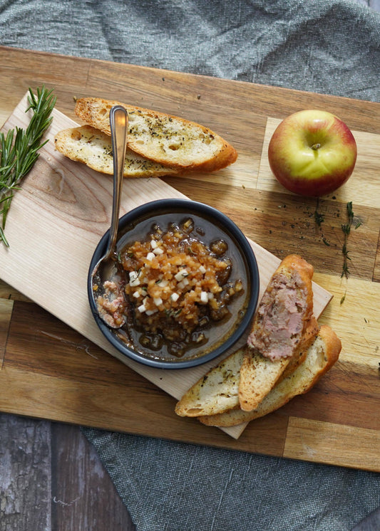 Crèmes au foie de volaille et aux pommes caramélisées