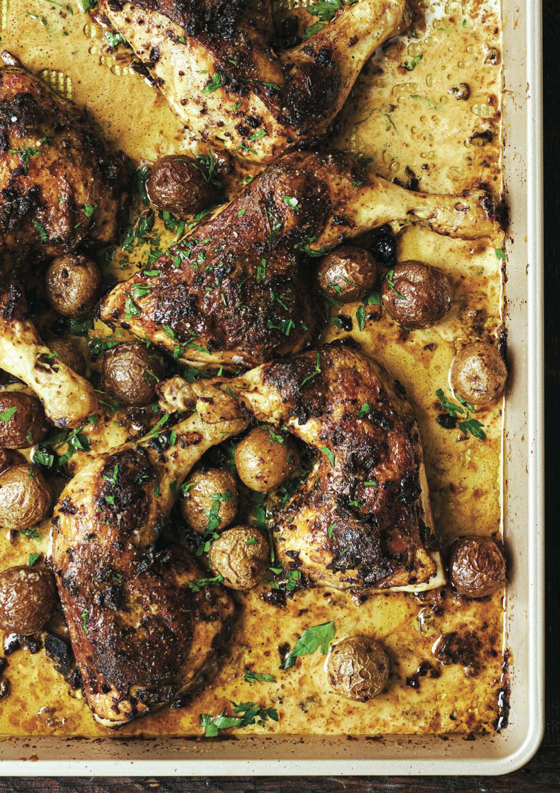 Cuisses de poulet à la fricassée de champignons
