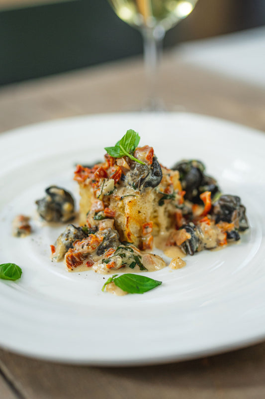 Escargots à la crémeuse de tomates séchées au basilic