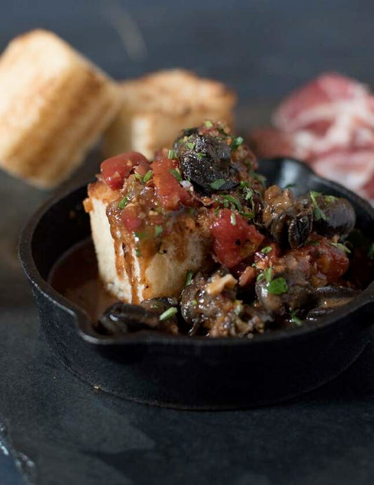 Escargots au prosciutto et à la demi-glace