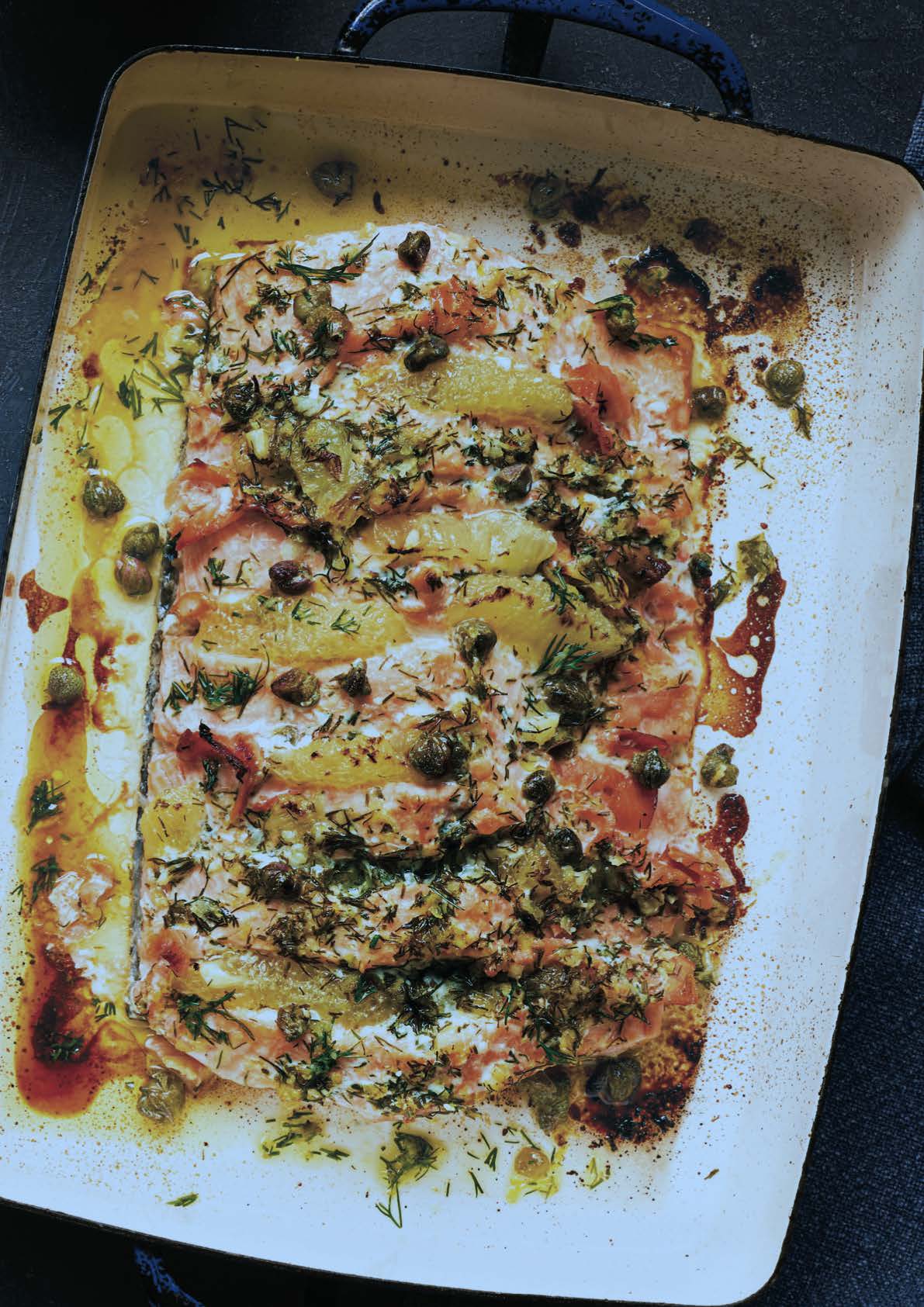 Filet de saumon farci au saumon fumé et aux suprêmes de citron