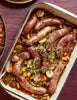 Fricassée de saucisses de Toulouse aux légumes d’automne rôtis