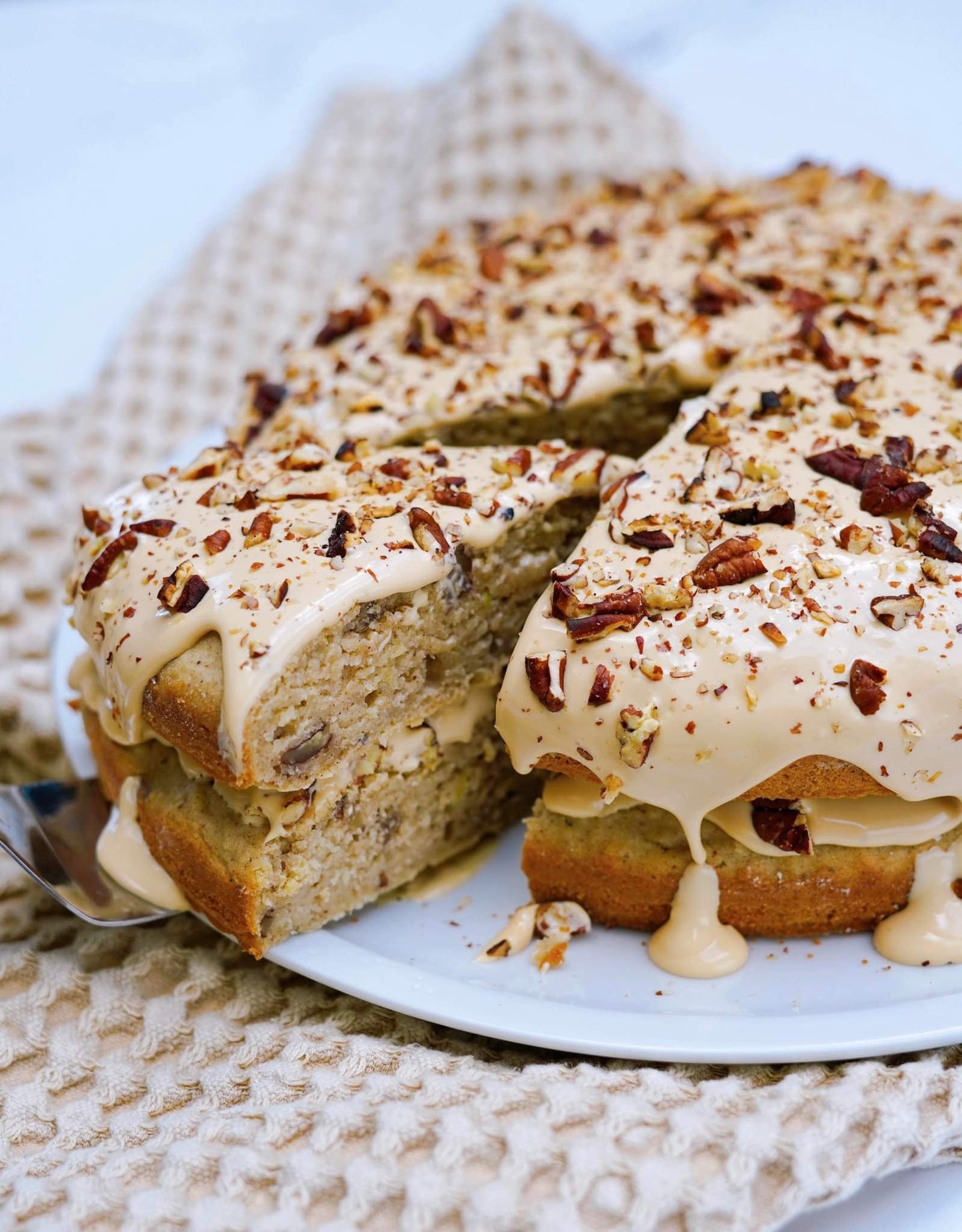 Gâteau aux pommes, épices chaï et dulce de leche