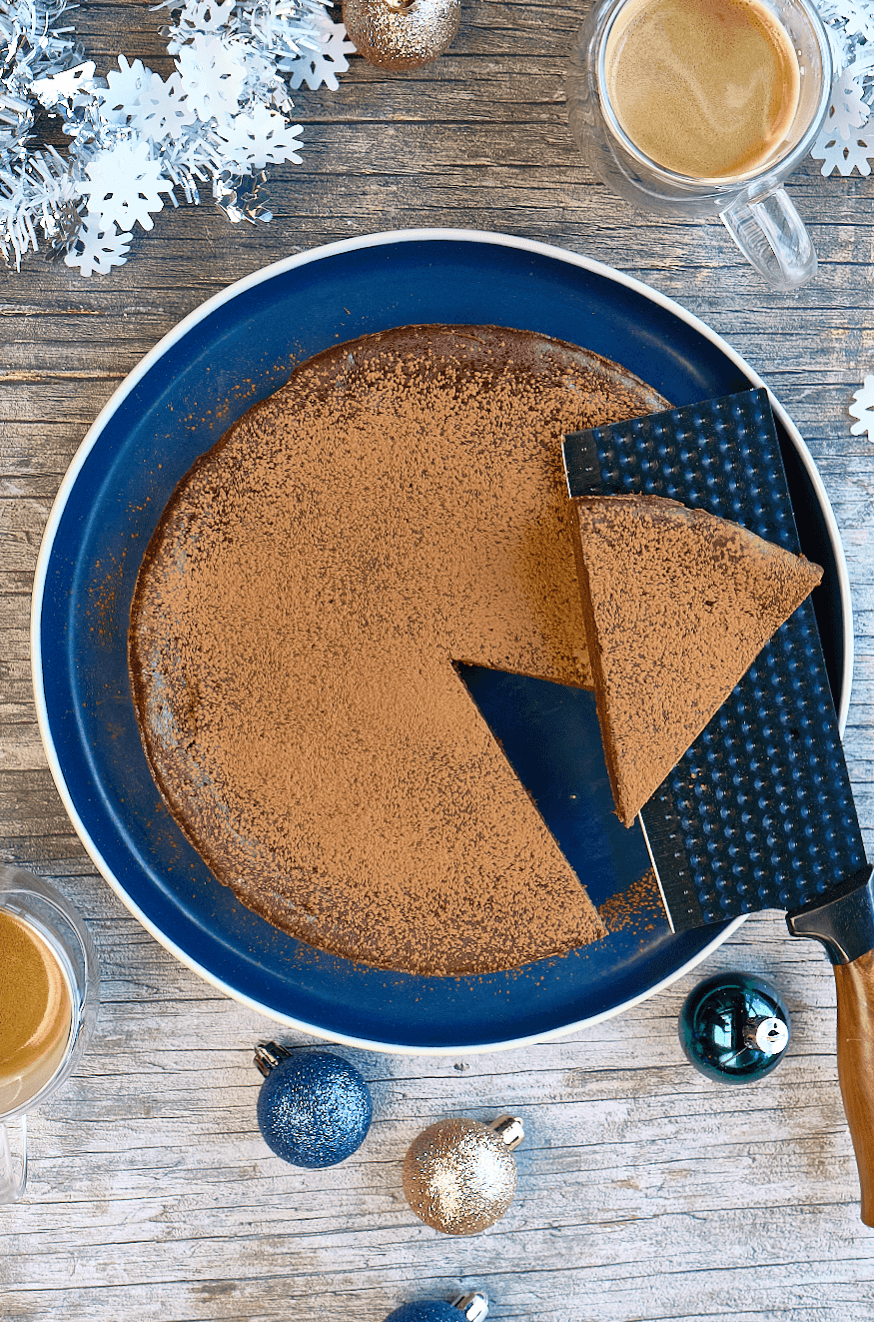 Gâteau fondant au chocolat noir et crème de marrons