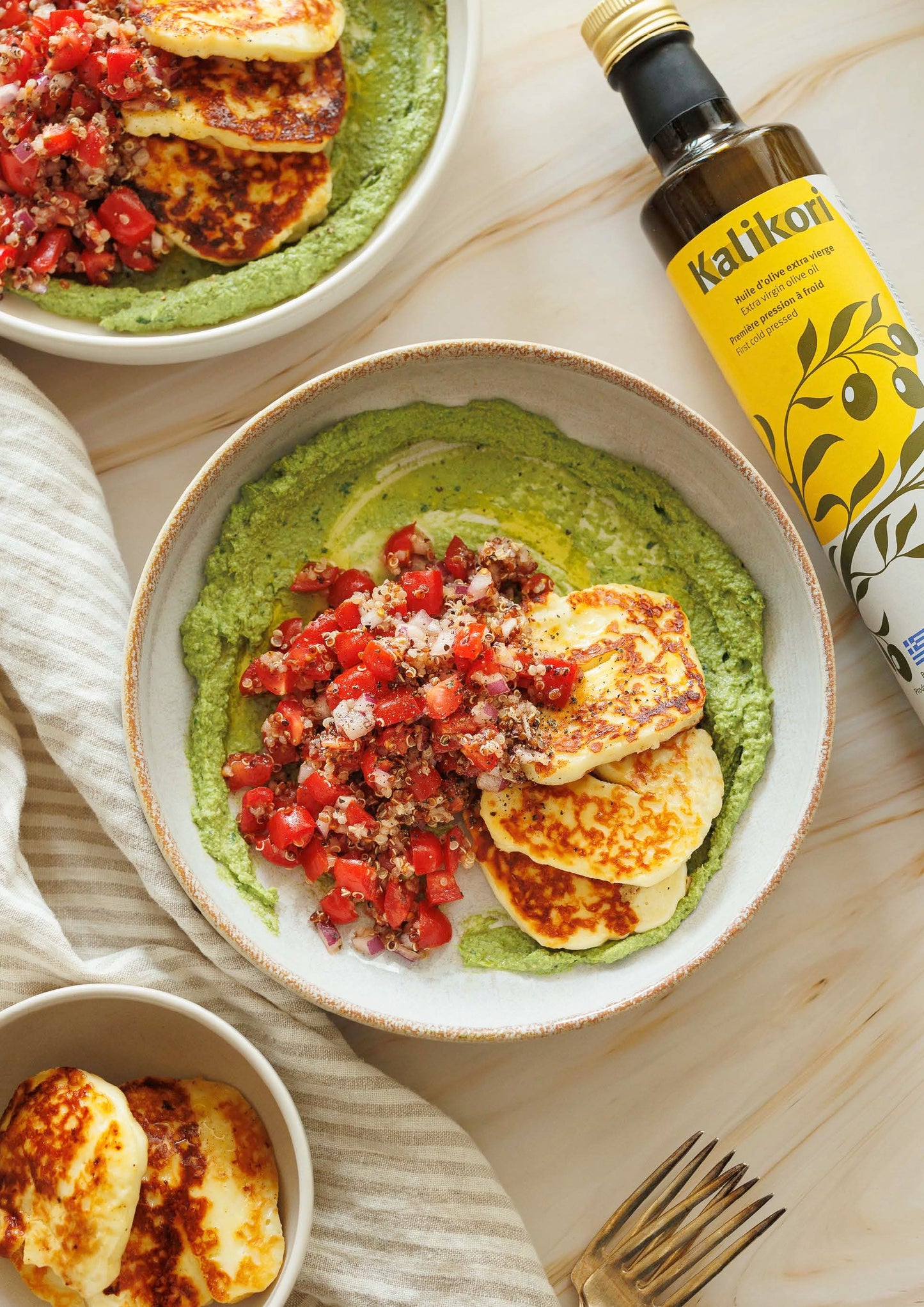 Halloumi grillé & salade de tomates cerises