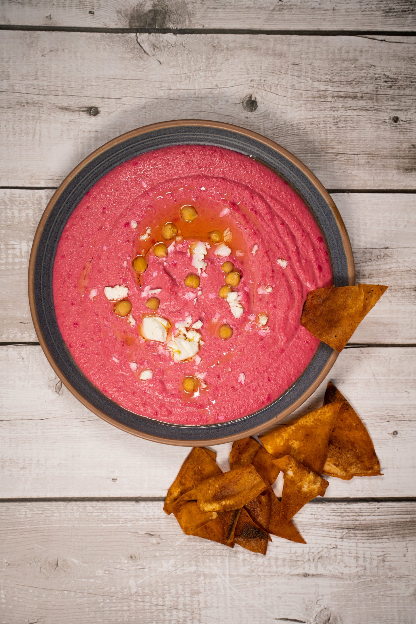 Houmous au chèvre doux et betteraves