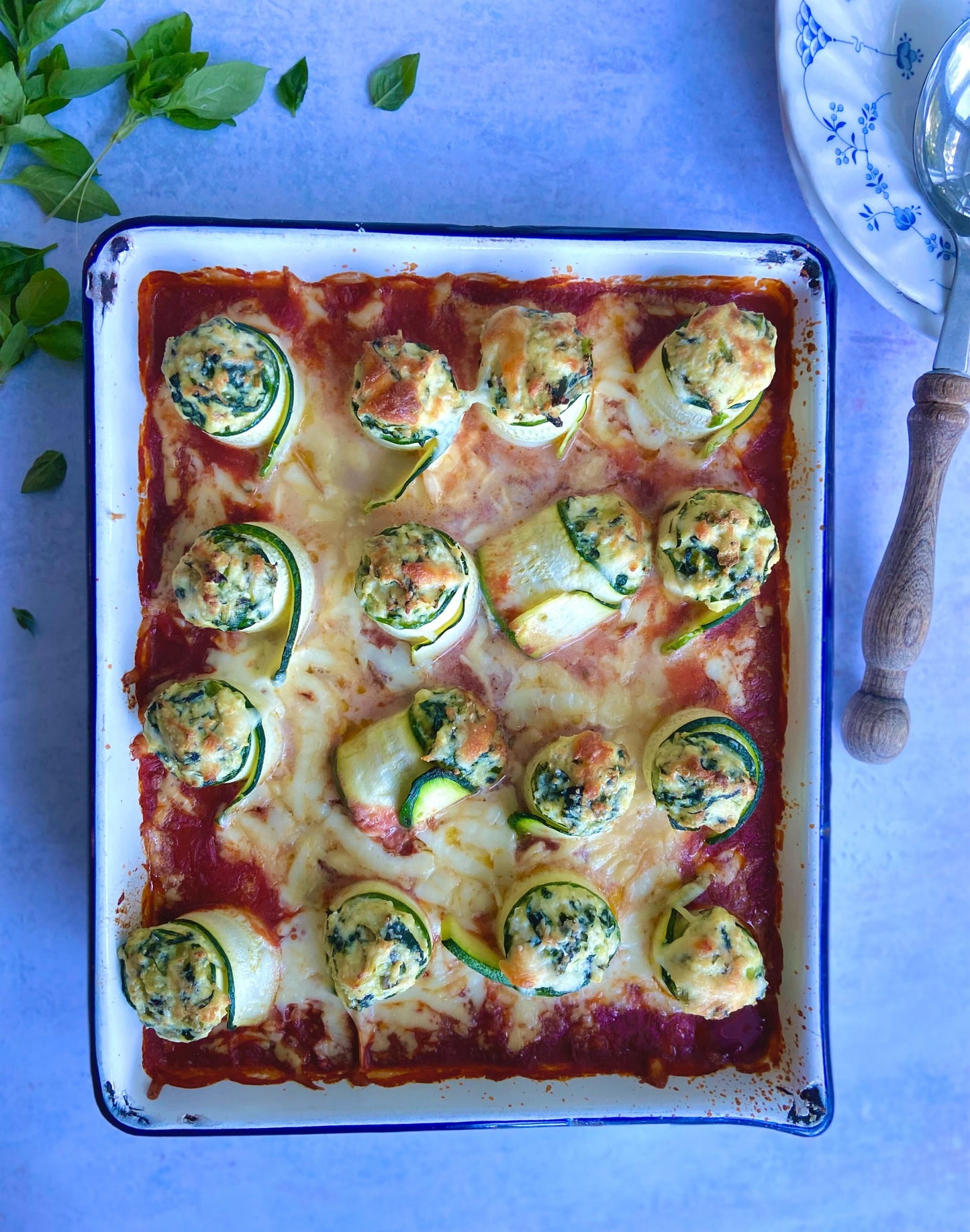 Involtini de courgette aux épinard à la margarita