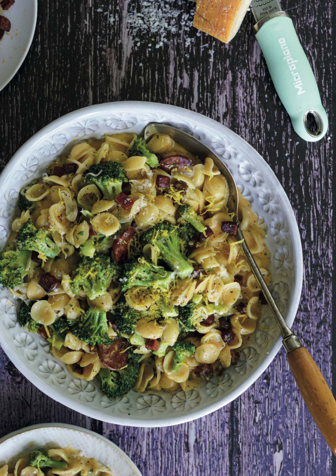 Orecchiettes au brocoli, au chorizo et au vieux cheddar