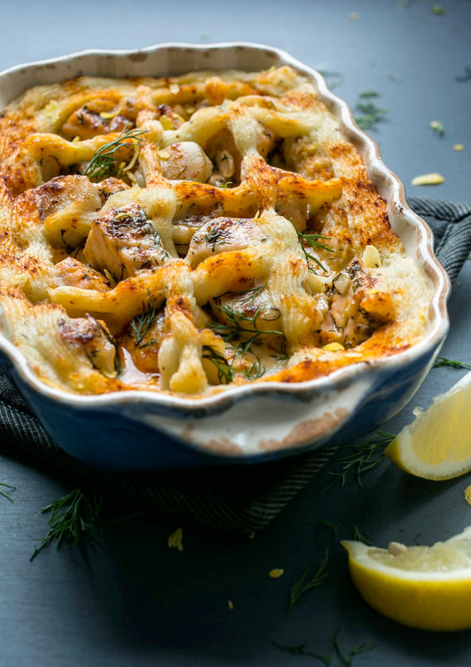 Parmentier de fruits de mer, façon coquilles Saint-Jacques