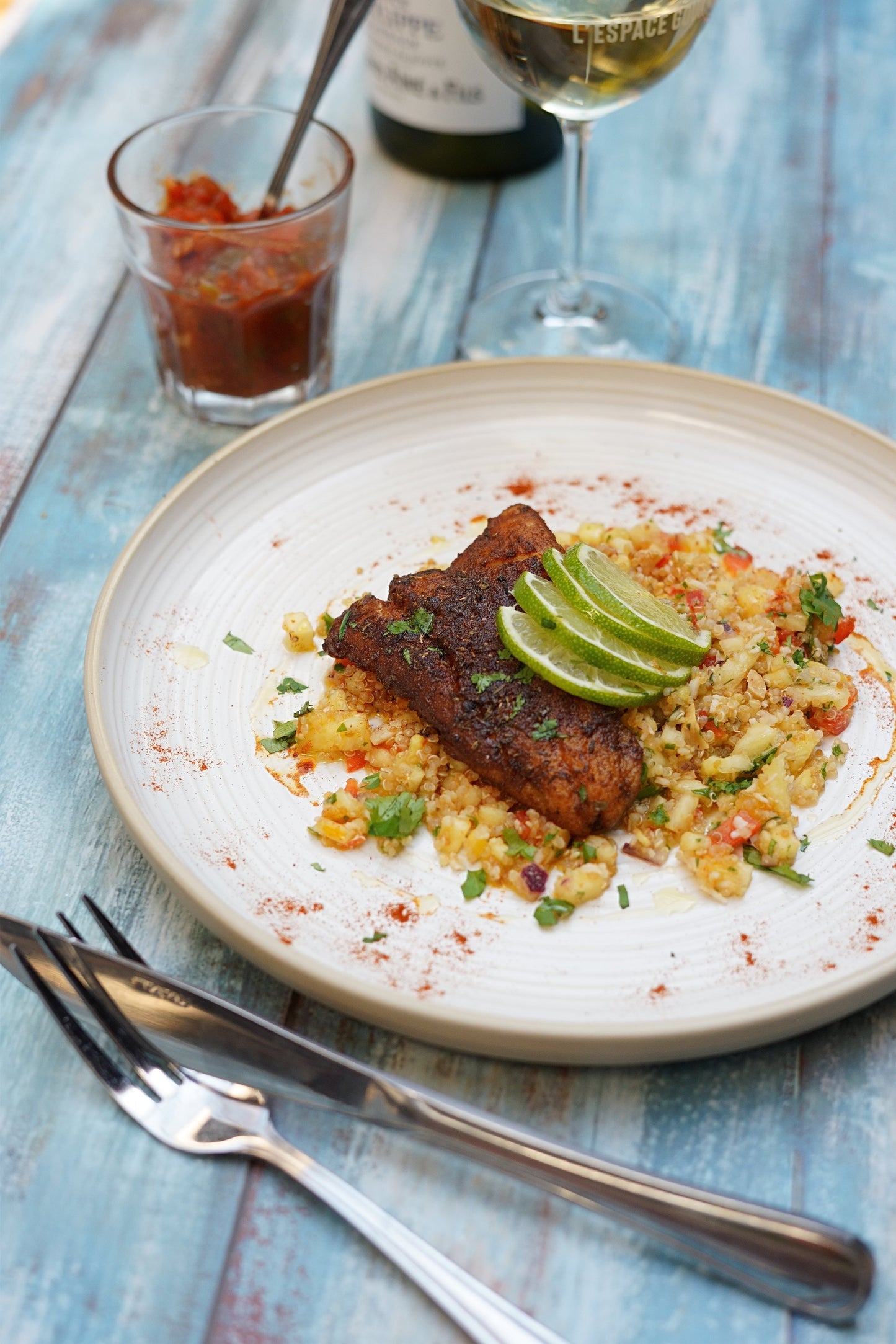 Poisson blanc noirci à la louisianaise