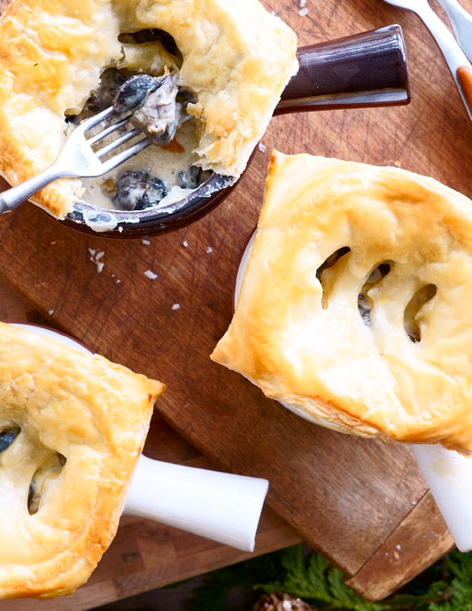 Pots feuilletés d’escargots à la crème et au cognac