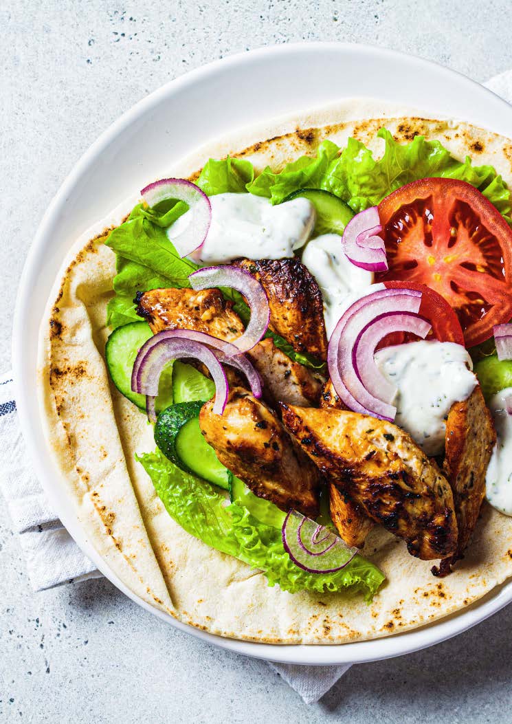 Poulet gyros à ma manière mariné aux épices et tzatziki crémeux