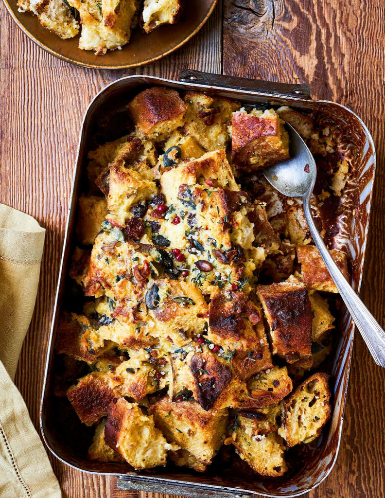 Pudding au pain sucré salé